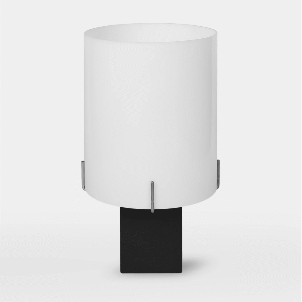 Black Eye designer lamp by Studio Larum – minimalist black table lamp handcrafted in Poland.