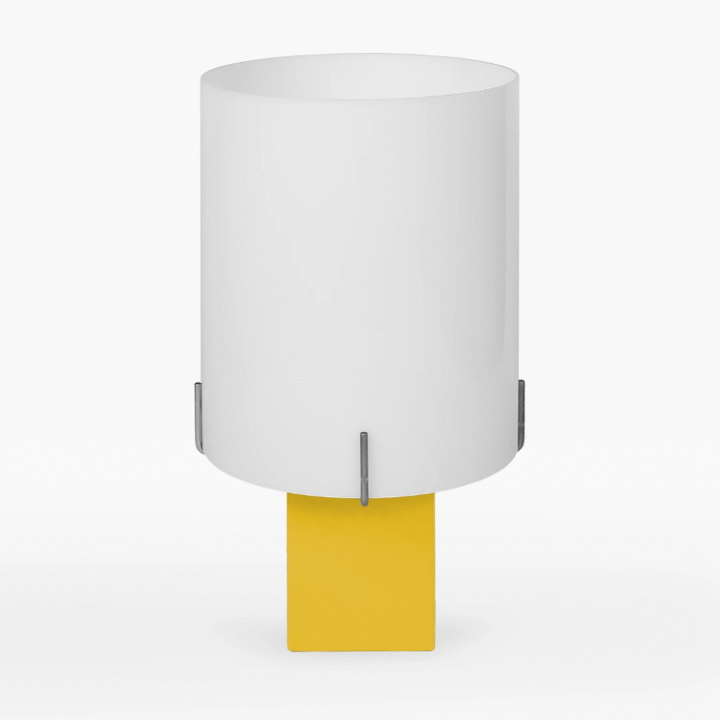 Lemon Yellow designer lamp by Studio Larum – minimalist yellow table lamp handcrafted in Poland.