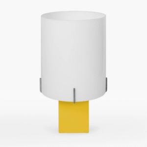 Lemon Yellow designer lamp by Studio Larum – minimalist yellow table lamp handcrafted in Poland.