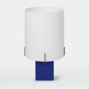 Sapphire Blue designer lamp by Studio Larum – minimalist blue table lamp handcrafted in Poland.