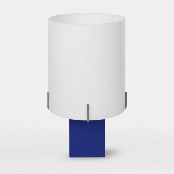 Sapphire Blue designer lamp by Studio Larum – minimalist blue table lamp handcrafted in Poland.