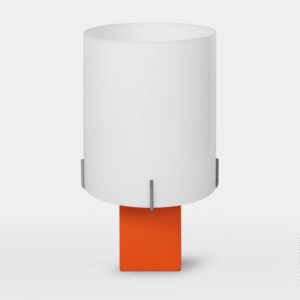 Solid Orange designer lamp by Studio Larum – minimalist orange table lamp handcrafted in Poland.